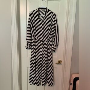 Tie belt shirt dress